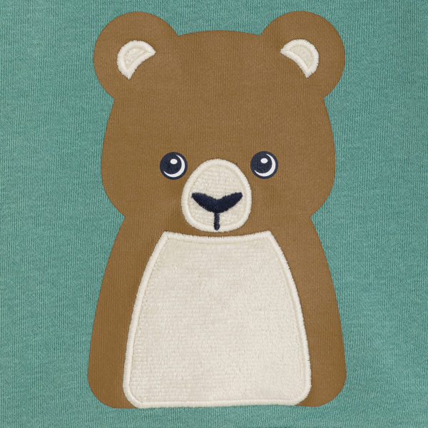 سترة من الصوف الناعم برسمة دب باللون الأزرق للأطفال الصغار